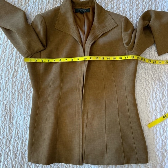 Kasper women's open front blazer size 8 jacket suit coat light brown neutral - Picture 6 of 7
